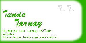 tunde tarnay business card